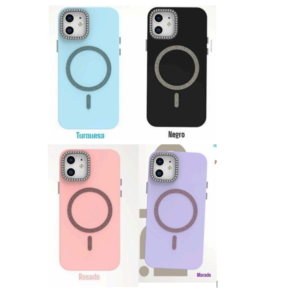 case de lujo con magsafe escarchado y piedreria