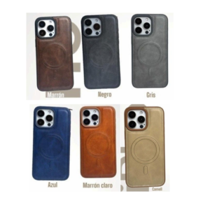 case cuero fino con magsafe + mica