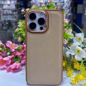 case cuero piel durazno